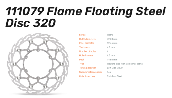 Moto-Master Bremsscheibe SM-Street Flame Floating Steel vorn passend für Beta - 111079