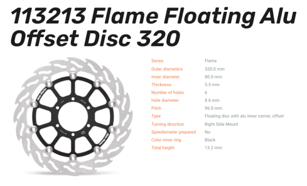 Moto-Master Bremsscheibe Floating-Alu Flame-Racing-Serie vorn passend für BMW - 113213