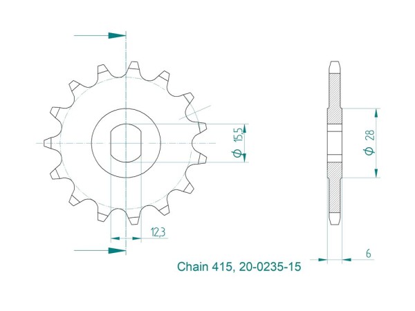 Ritzel Stahl 10 bis 18 Zähne - (415) 20-0235-x