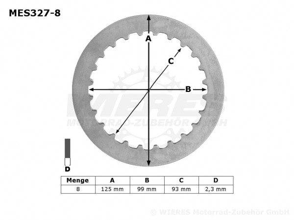 TRW Lucas Kupplungszwischenscheiben Kit (8st.) passend für Honda MES327-8 / MES 327-8