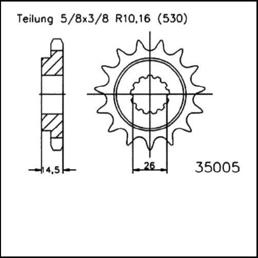 Kettenritzel 18Z - (530)