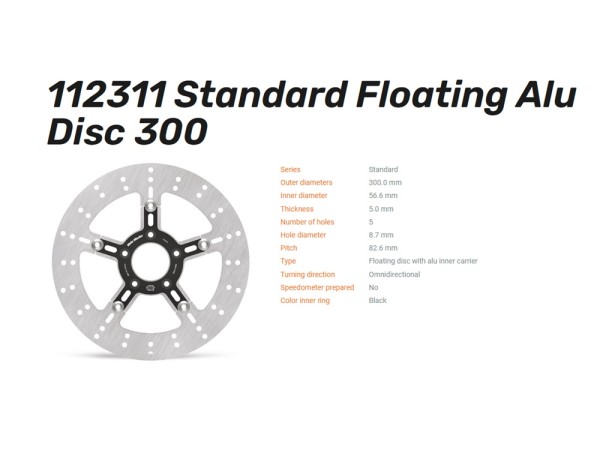 Moto-Master Bremsscheibe Floating Adrian 300 vorn passend für Harley Davidson - 112311