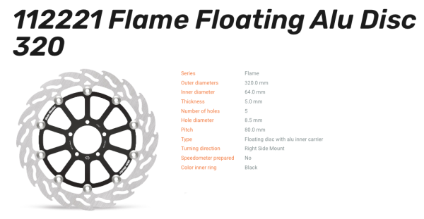 Moto-Master Bremsscheibe Flame Floating-Alu Disc vorne passend für Triumph / Yamaha - 112221