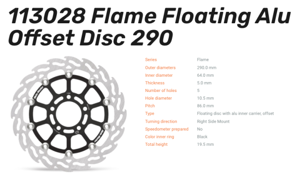 Moto-Master Bremsscheibe Flame Floating-Alu Disc Offset vorne passend für Suzuki - 113028