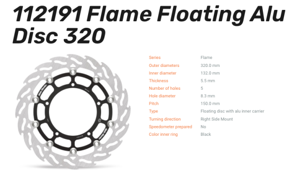 Moto-Master Bremsscheibe Floating-Alu Flame-Racing-Serie vorn passend für Yamaha - 112191