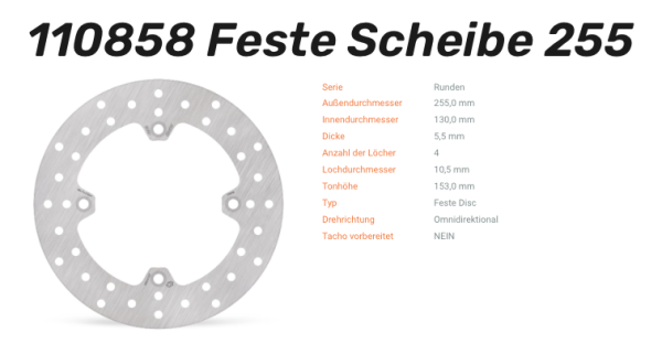 Moto-Master Bremsscheibe Round Disc-Serie vorne passend für Yamaha - 110858