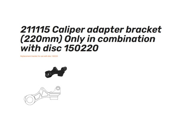 Oversize Adapter 220 mm - 211115 Caliper adapter bracket für Bremsscheibe 150220