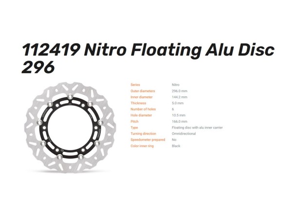 Moto-Master Bremsscheibe Nitro Floating Disc passend für Honda - 112419