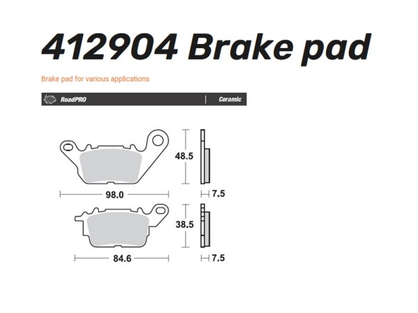 Moto-Master Bremsbelag vorn passend für Yamaha N Max 125 (GPD-A) Ceramic Road - 412904