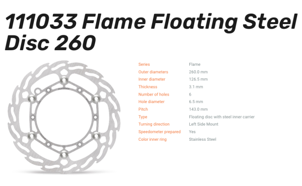 Moto-Master Bremsscheibe Flame Floating Steel vorn passend für GasGas/Husaberg/Husqvarna/KTM -111033