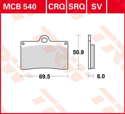 MCB540, mcb 540: Lucas Vorderrad Standardbelag (Carbon-Keramik)