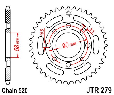 Kettenrad Stahl 30 bis 45 Zähne (520) passend für Honda CB, CBX, CM, CMX