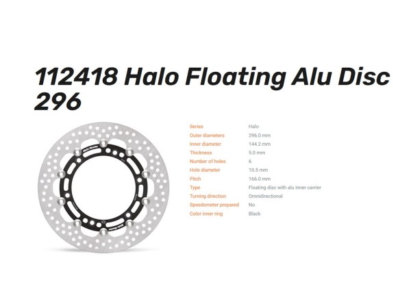 Moto-Master Bremsscheibe Halo Floating Alu Disc passend für Honda - 112418