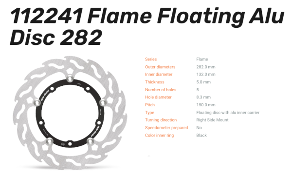 Moto-Master Bremsscheibe Flame Floating-Alu Disc vorne passend für Yamaha - 112241 112240