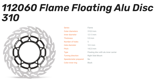 Moto-Master Bremsscheibe Flame Floating Alu-Disc vorne passend für Suzuki - 112060