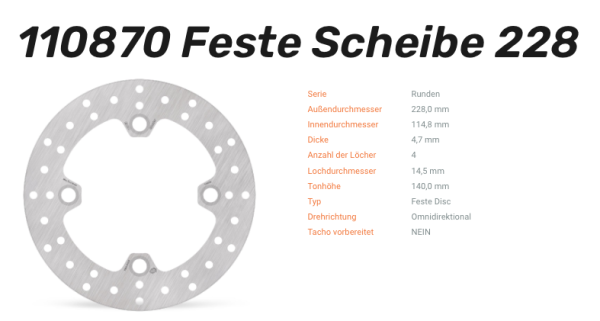 Moto-Master Bremsscheibe Round-Disc vorne-hinten passend für Polaris - 110870