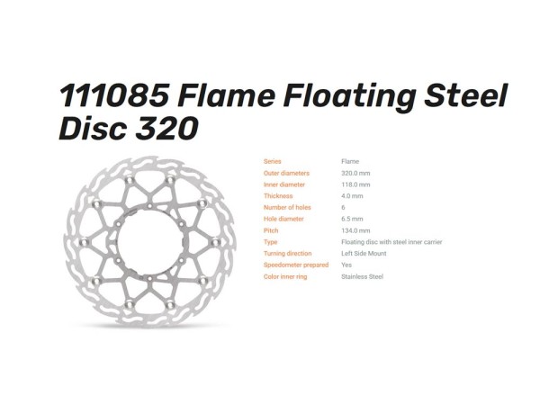 Moto-Master Bremsscheibe Flame Floating 320 vorn passend für Fantic / Yamaha - 111085