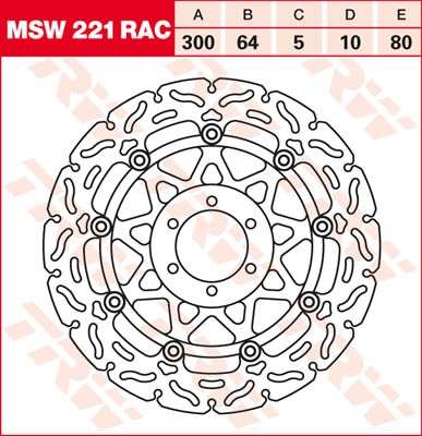 TRW Lucas Racing Bremsscheibe schwimmend vorn MSW 221 RAC mit ABE passend für Yamaha FZR 600 Bj. 95-