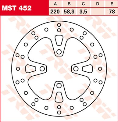 TRW Lucas Bremsscheibe vorn MST 452 passend für Honda NSC 110 C Vision 14&quot; Bj. 11-