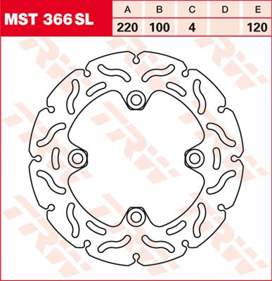 TRW Lucas SuperLeicht Bremsscheibe hinten MST 366 SL passend für Kawasaki ZX-10R 1000 Ninja Bj. 08-0