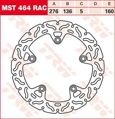 TRW Lucas Racing Bremsscheibe hinten MST 464 RAC passend für BMW R 1200 GS ABS Bj. 13-