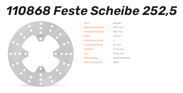 Moto-Master Bremsscheibe Round Disc-Serie vorne passend für Arctic Cat / Textron - 110868