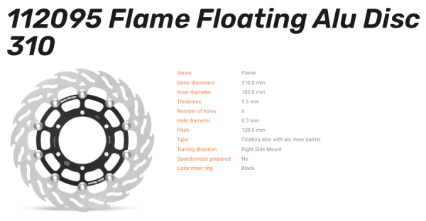 Moto-Master Bremsscheibe Floating-Alu Flame-Racing-Serie vorne passend für Suzuki - 112095