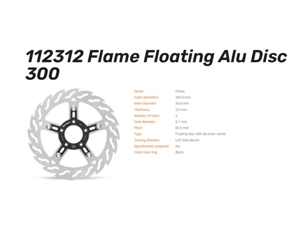 Moto-Master Bremsscheibe Flame Floating 300 vorn passend für Harley Davidson - 112312