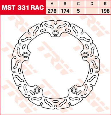 TRW Lucas Racing Bremsscheibe hinten MST 331 RAC passend für BMW R 1150 GS Bj. 04-05