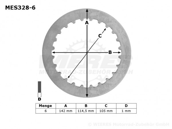 TRW Lucas Kupplungszwischenscheiben Kit (6st.) passend für Honda MES328-6 / MES 328-6