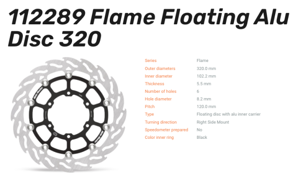 Moto-Master Bremsscheibe Floating-Alu Flame-Racing-Serie vorn passend für Suzuki - 112289