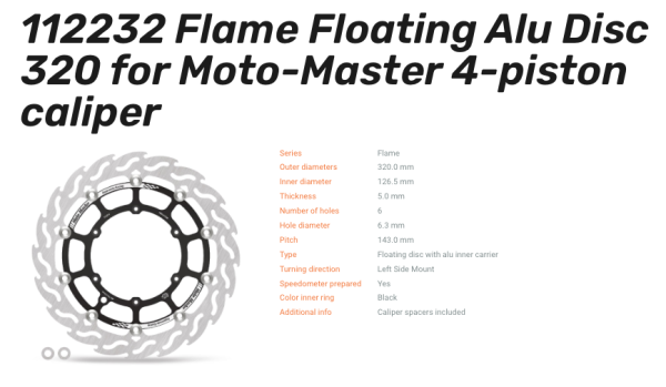 Moto-Master Bremsscheibe Flame Floating Alu-Racing vorn passend für Husaberg/Husqvarna/KTM - 112232