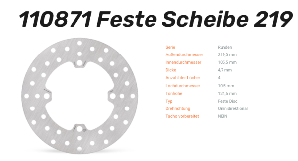 Moto-Master Bremsscheibe Round-Disc vorne-hinten passend für Polaris - 110871