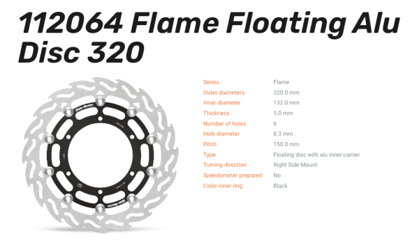 Moto-Master Bremsscheibe Flame Floating Alu-Disc vorne passend für Yamaha - 112064