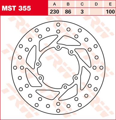 TRW Lucas Bremsscheibe vorn MST 355 mit ABE passend für Yamaha YZ 490 Bj. 85-90