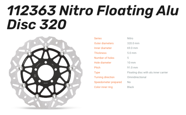 Moto-Master Bremsscheibe Nitro Floating Alu-Disc vorne passend für Suzuki - 112363