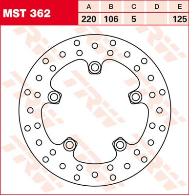 TRW Lucas Bremsscheibe hinten MST 362 mit ABE passend für Yamaha YZF 600 R6 Bj. 05-06