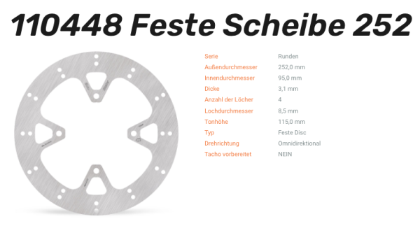 Moto-Master Bremsscheibe Round Disc-Serie vorne passend für Arctic Cat/Textron - 110448