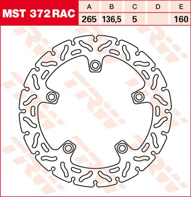 TRW Lucas Racing Bremsscheibe hinten MST 372 RAC passend für BMW R 1200 GS Bj. 03-12